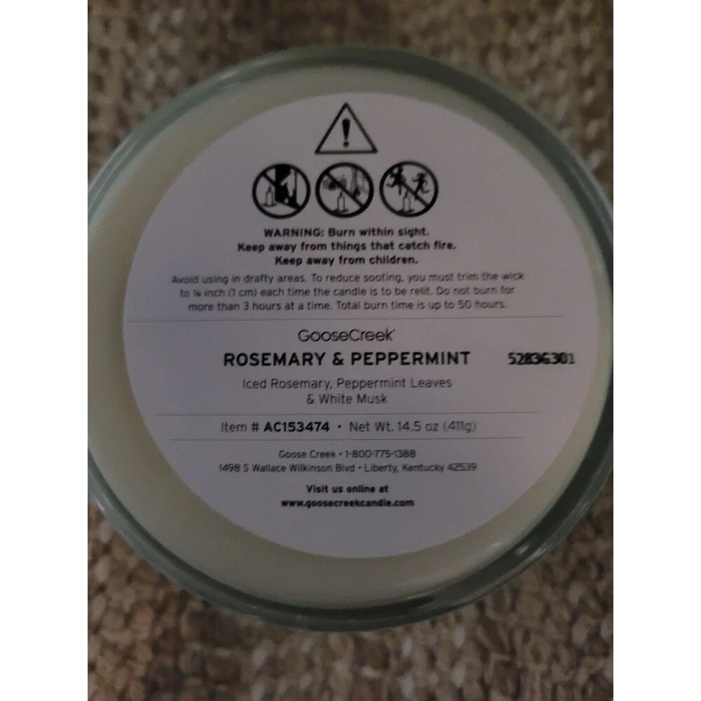 Goose Creek Rosemary + Peppermint Wellness & Aromatherapy 3-Wick Candle